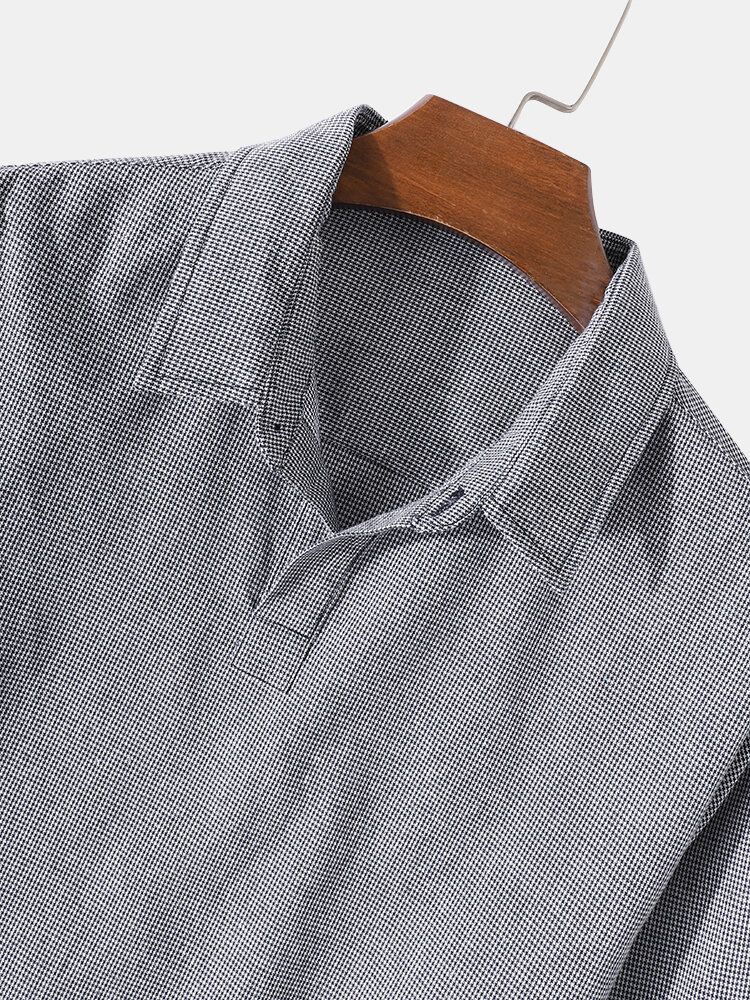 Chemises Henley À Manches Longues À Texture Simple Pour Hommes