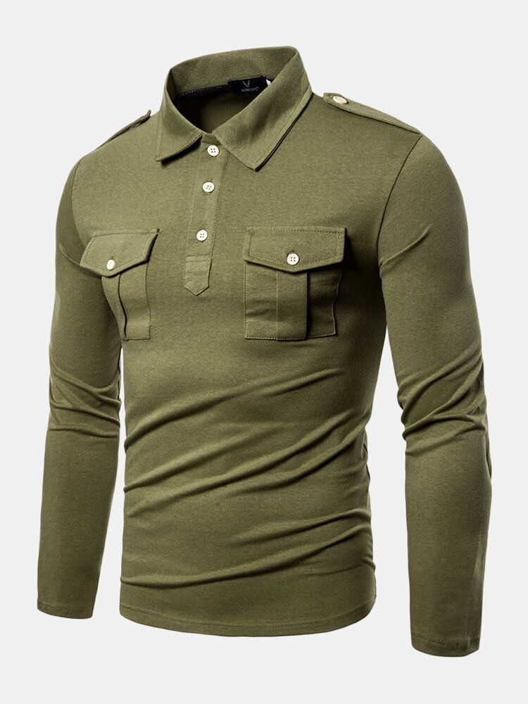 Chemises À Manches Longues Et À Manches Longues De Style Militaire Pour Hommes