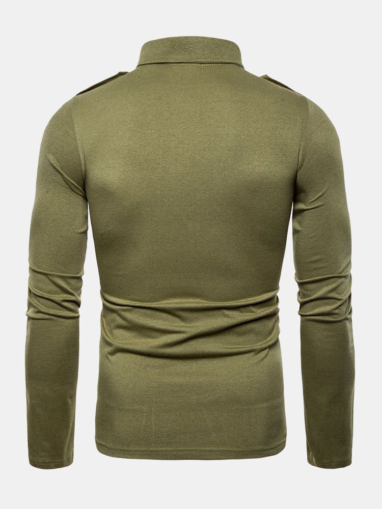 Chemises À Manches Longues Et À Manches Longues De Style Militaire Pour Hommes