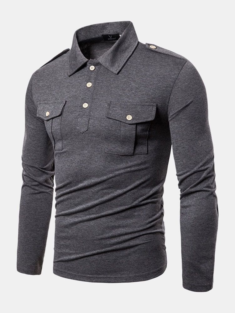 Chemises À Manches Longues Et À Manches Longues De Style Militaire Pour Hommes