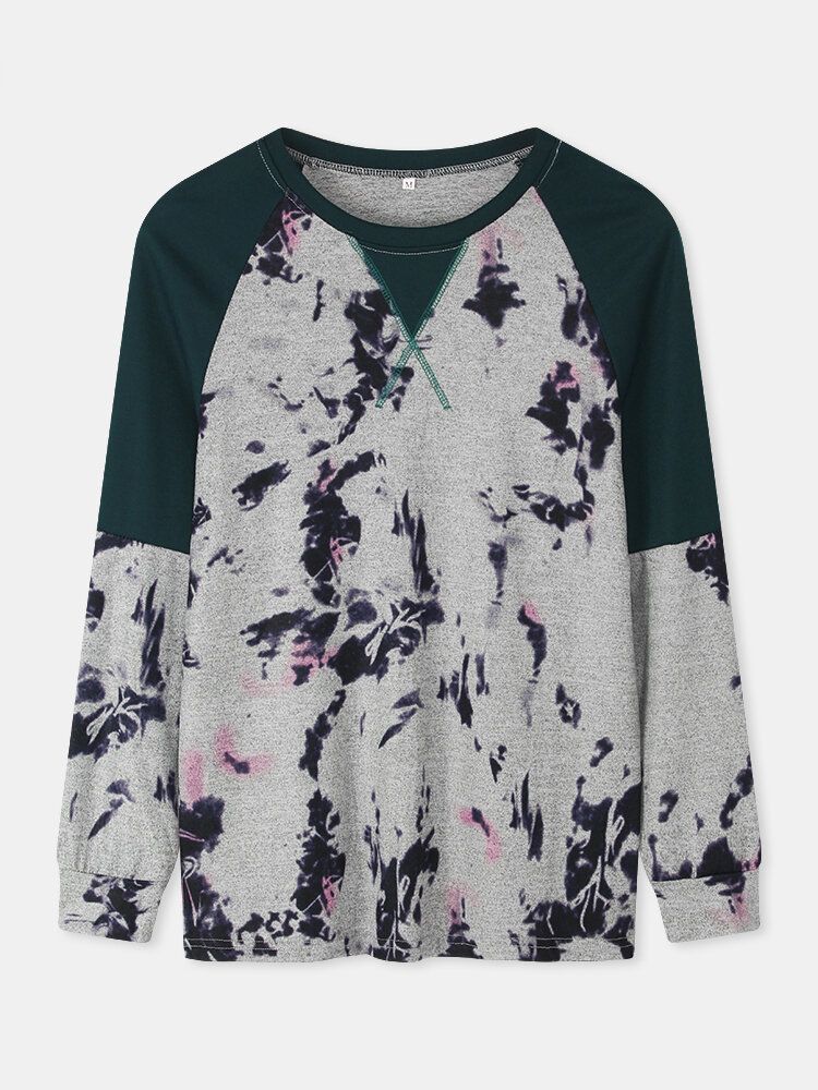 Chemisier À Manches Raglan Patchwork Tie-dye Pour Femme