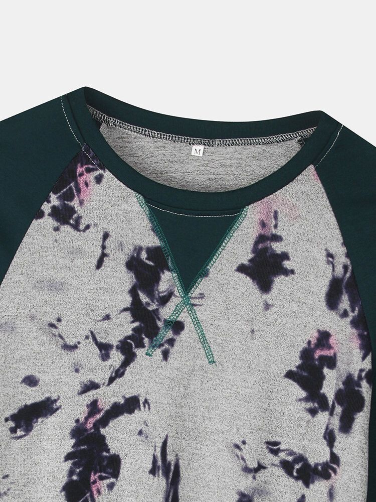 Chemisier À Manches Raglan Patchwork Tie-dye Pour Femme