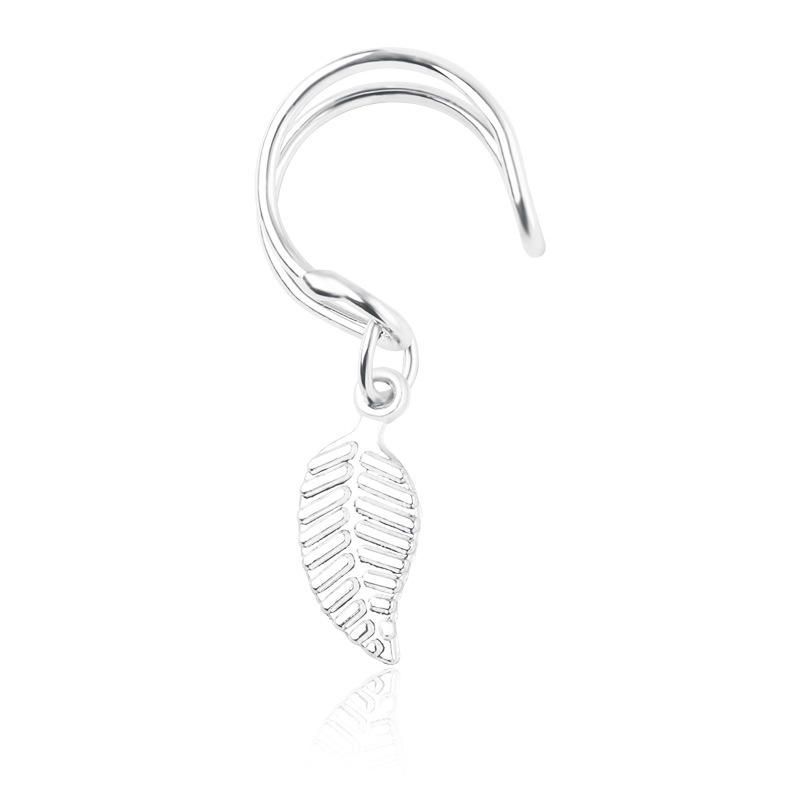 Clip D'oreille En Forme De U Pendentif Feuille Multicolore Boucle D'oreille Unique Boucle D'oreille Douce Pour Femme