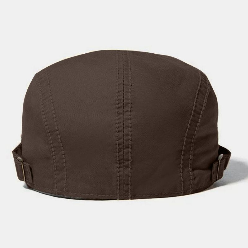 Collrown Hommes Couleur Correspondant Couture Patch Bérets Extérieur Casual Crème Solaire Réglable Casquettes Plates