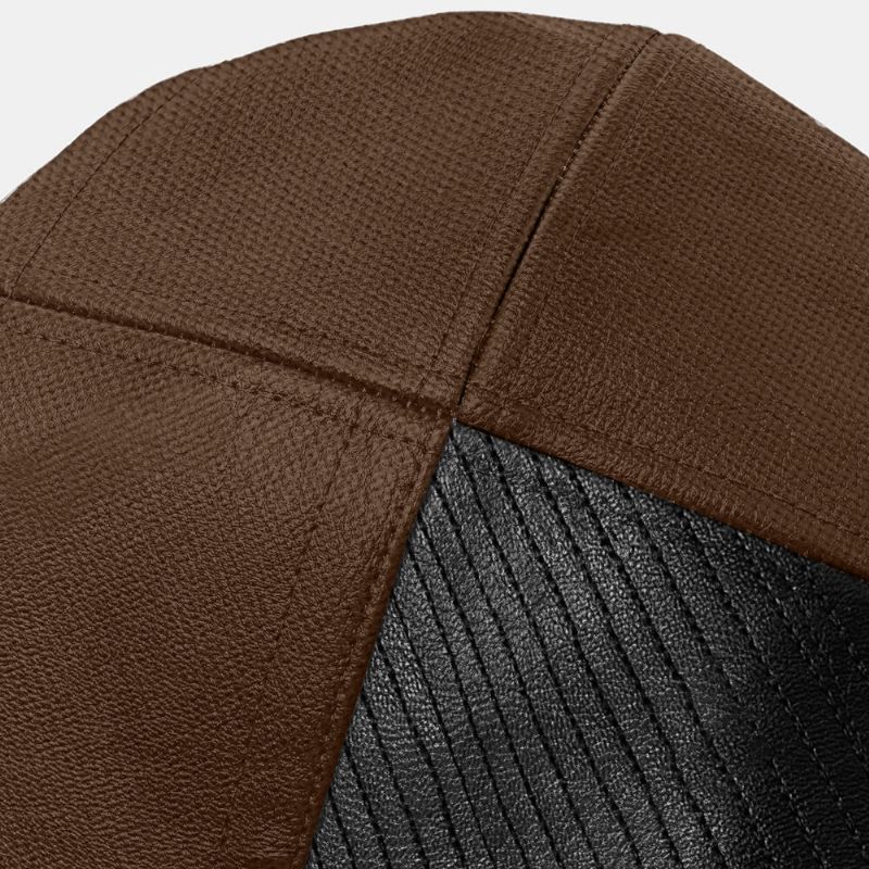 Collrown Hommes Cuir Étiquette Patch Béret Casquette Pu Tricoté Irrégulière Patchwork Réglable Casquette Plate