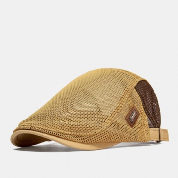 Collrown Hommes Mesh Ivy Cap Contraste Couleur Patchwork Respirant Casual Bérets Casquettes Plates