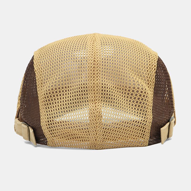 Collrown Hommes Mesh Ivy Cap Contraste Couleur Patchwork Respirant Casual Bérets Casquettes Plates