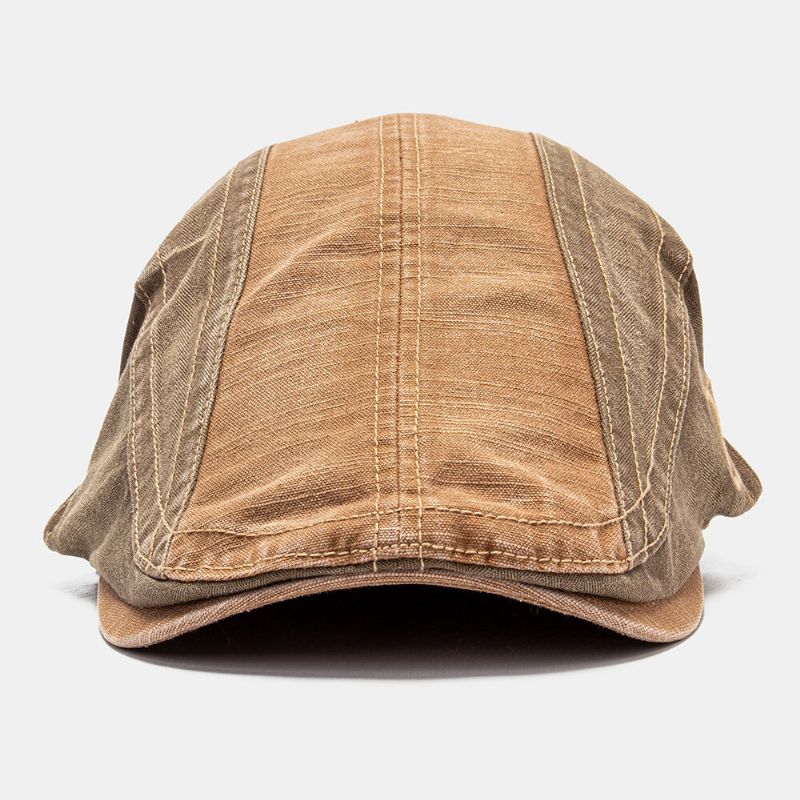 Collrown Hommes Patchwork Lettre Brodé Réglable Casual Casquette Avant Casquette Plate Béret Cap