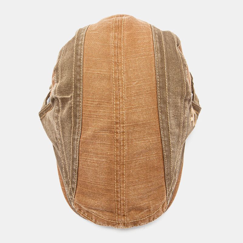 Collrown Hommes Patchwork Lettre Brodé Réglable Casual Casquette Avant Casquette Plate Béret Cap