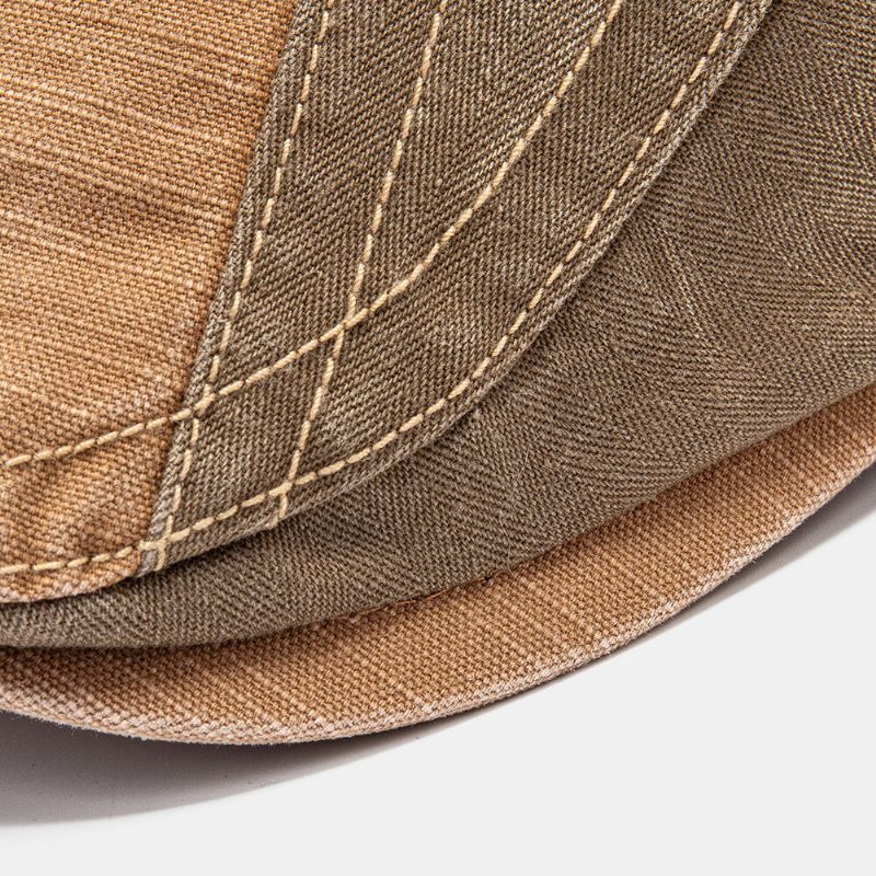 Collrown Hommes Patchwork Lettre Brodé Réglable Casual Casquette Avant Casquette Plate Béret Cap