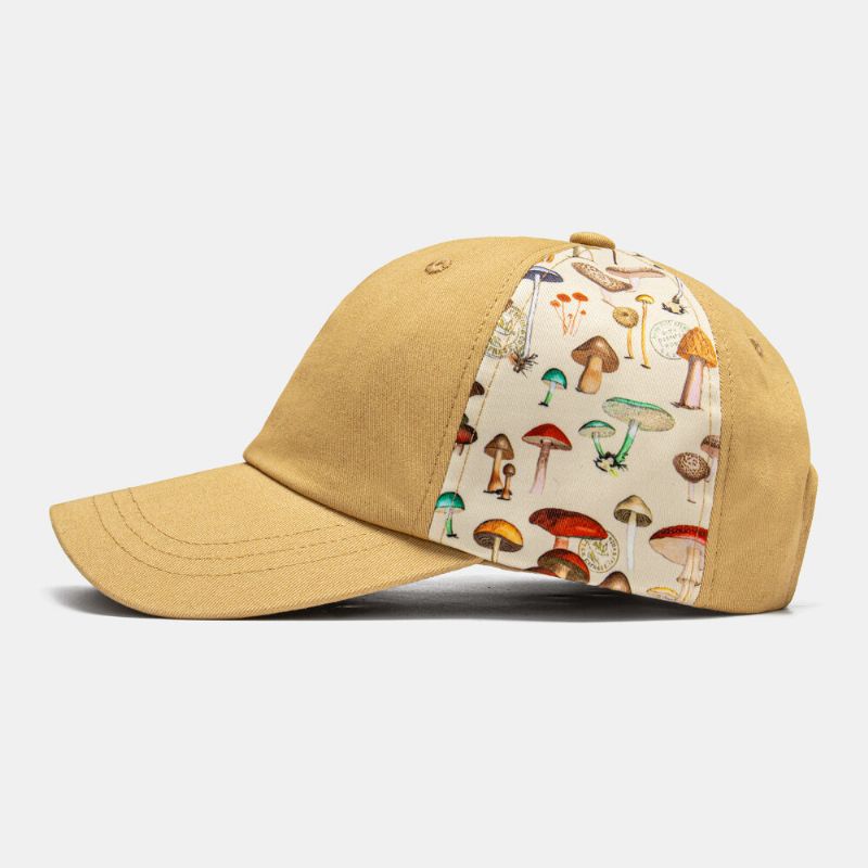 Collrown Unisexe Champignon Patch Motif Patchwork Mode Personnalité Parasol Chapeau De Baseball