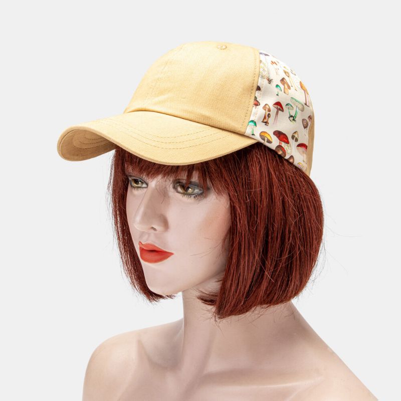 Collrown Unisexe Champignon Patch Motif Patchwork Mode Personnalité Parasol Chapeau De Baseball