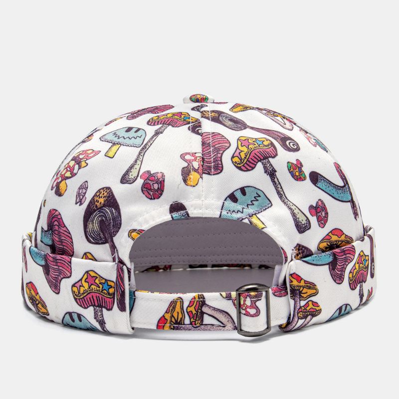 Collrown Unisexe Couleur Champignon Superposition Motif Mode Personnalité Sans Bord Bonnet Propriétaire Casquette Crâne Casquette