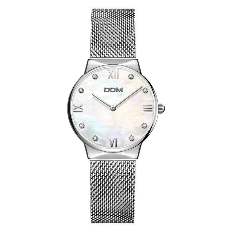 Crystal Shell Surface Mesdames Montre-bracelet Bracelet En Acier Inoxydable Montre À Quartz