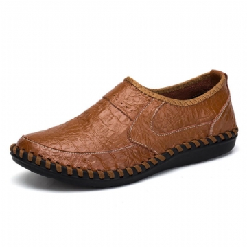 Cuir De Vachette Doux Cousu À La Main Casual Slip On Business Oxfords