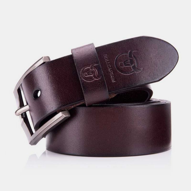 Cuir Véritable Pommade Cuir Affaires Décontracté Boucle Ardillon Ceinture Ceinture En Cuir Pour Hommes