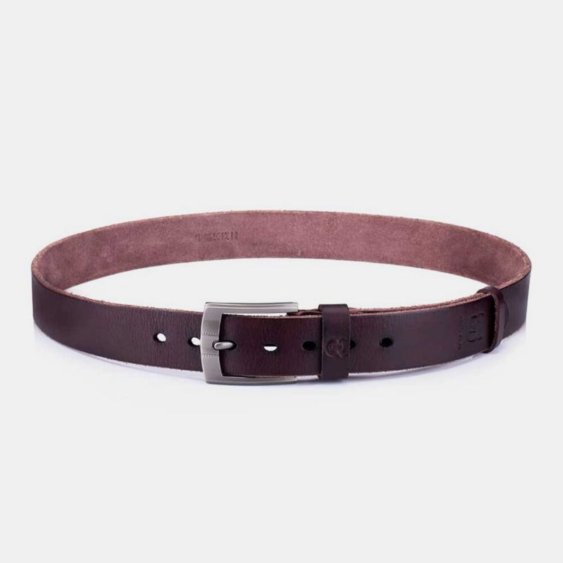 Cuir Véritable Pommade Cuir Affaires Décontracté Boucle Ardillon Ceinture Ceinture En Cuir Pour Hommes