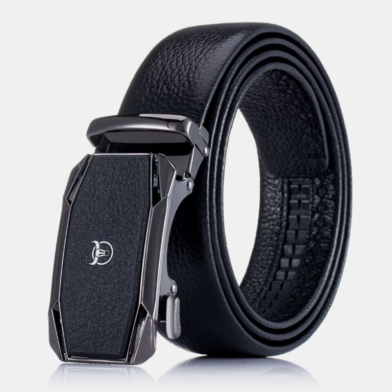 Cuir Véritable Première Couche En Cuir Affaires Décontracté Boucle Automatique Ceinture Ceinture En Cuir Pour Hommes