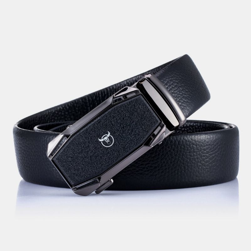 Cuir Véritable Première Couche En Cuir Affaires Décontracté Boucle Automatique Ceinture Ceinture En Cuir Pour Hommes