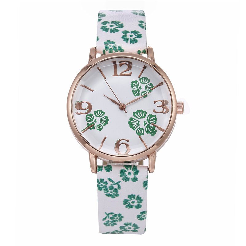 Deffrun Style Rétro Fleur Imprimé Femmes Montre-bracelet Style Chinois Montres À Quartz