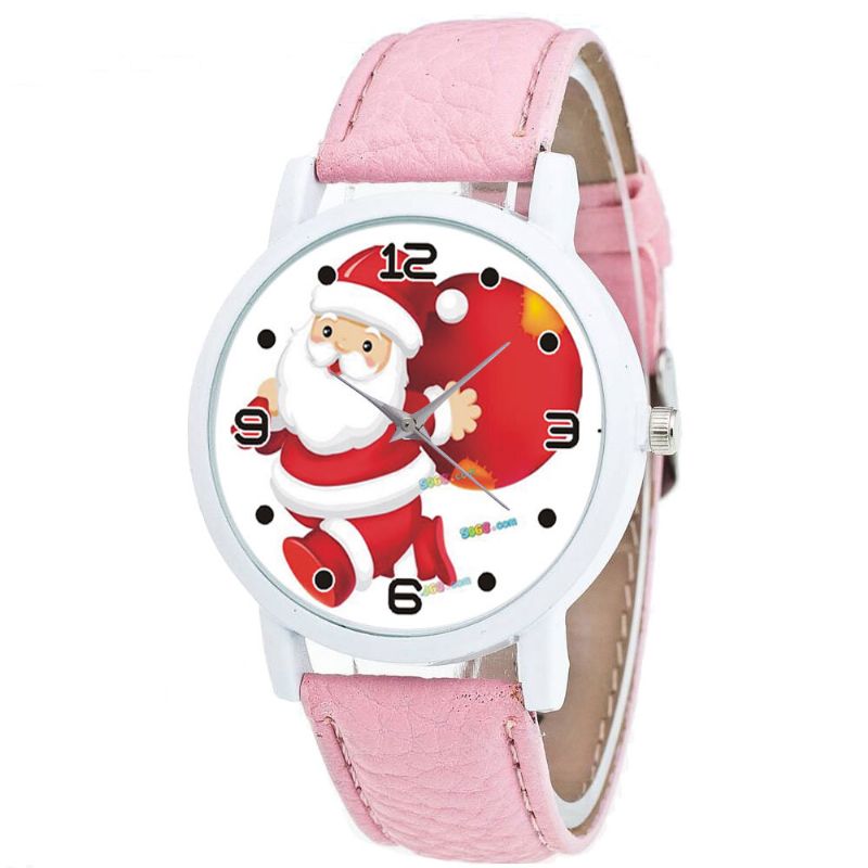 Dessin Animé Père Noël Et Cadeau Modèle Mignon Enfant Montre Mode Enfants Montre À Quartz