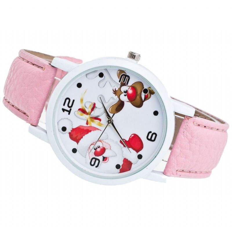 Dessin Animé Père Noël Et Wapiti Modèle Mode Mignon Enfant Montre Enfants Montre À Quartz