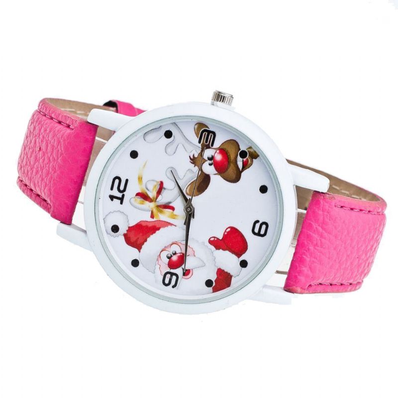 Dessin Animé Père Noël Et Wapiti Modèle Mode Mignon Enfant Montre Enfants Montre À Quartz