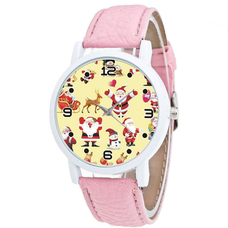 Dessin Animé Père Noël Modèle Mignon Enfant Montre Mode Enfants Montre À Quartz