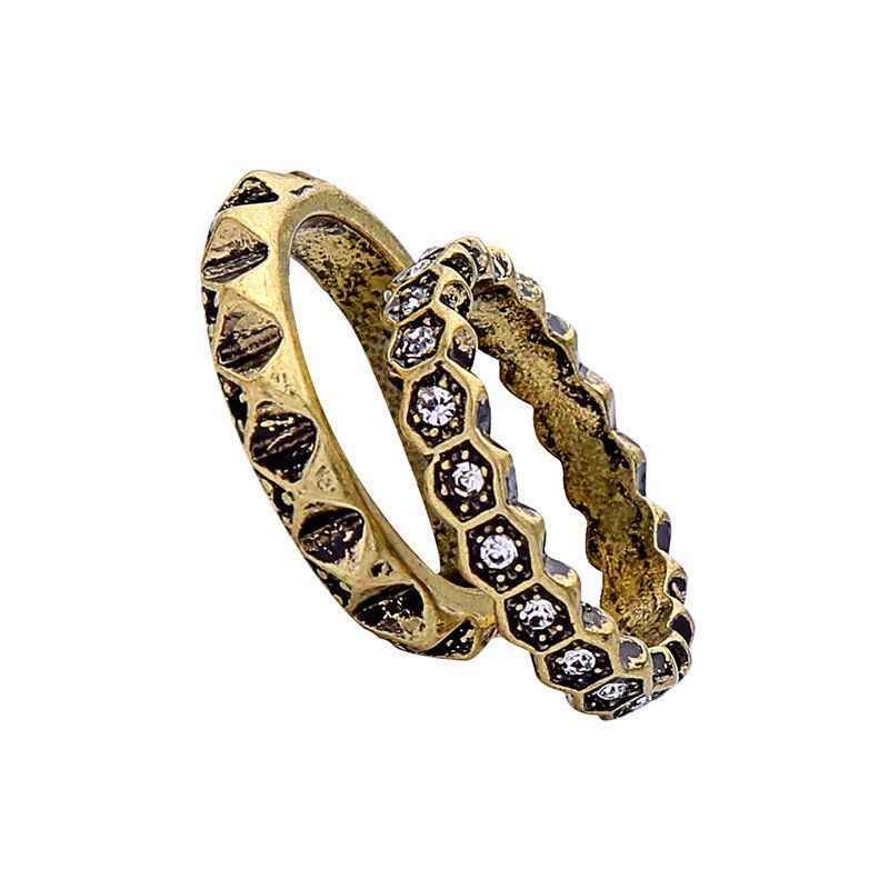 Double Couche Strass Bague Africain Bronze Femmes Bague Pour Cadeau