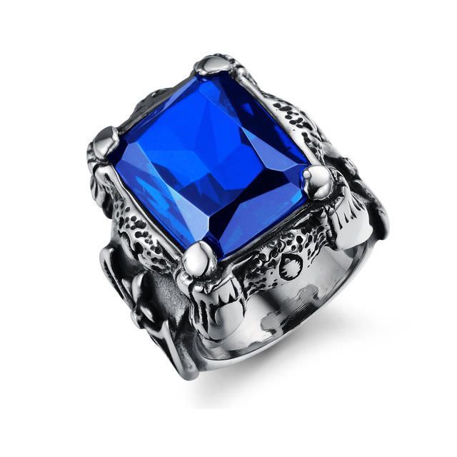 E-commerce Source D'origine Europe Et Amérique Bague Rubis Pour Homme En Acier Titane Dominant