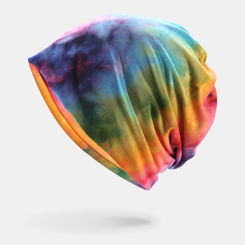 Écharpe De Protection Du Cou Tie-dye En Coton À Double Usage Pour Femme