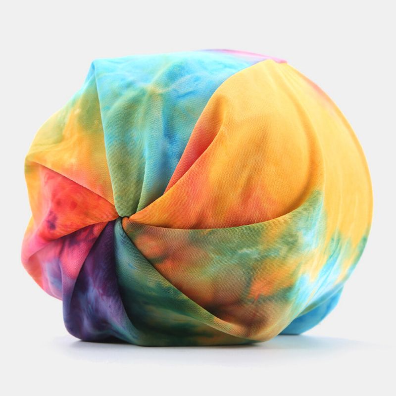 Écharpe De Protection Du Cou Tie-dye En Coton À Double Usage Pour Femme