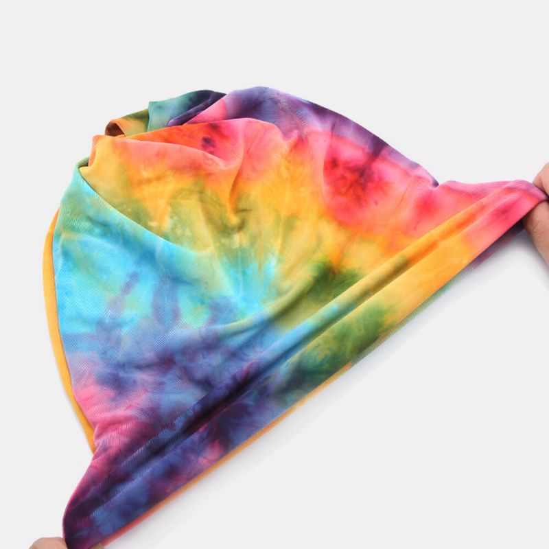 Écharpe De Protection Du Cou Tie-dye En Coton À Double Usage Pour Femme