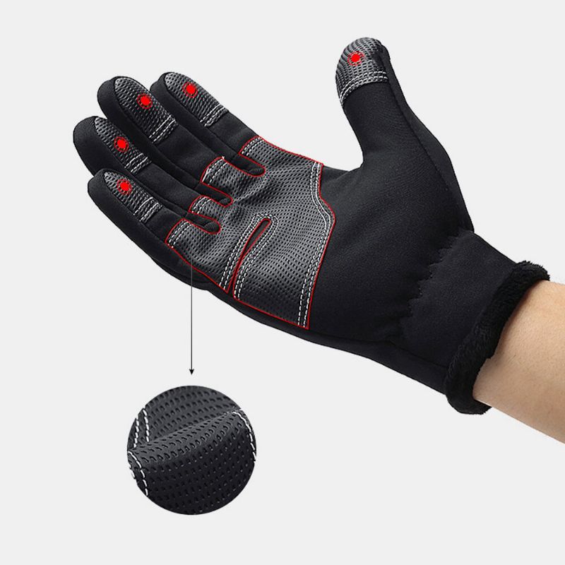 Écran Polaire Unisexe Tactile Hiver Extérieur Garder Au Chaud Étanche Cyclisme Équitation Gants À Doigts Complets