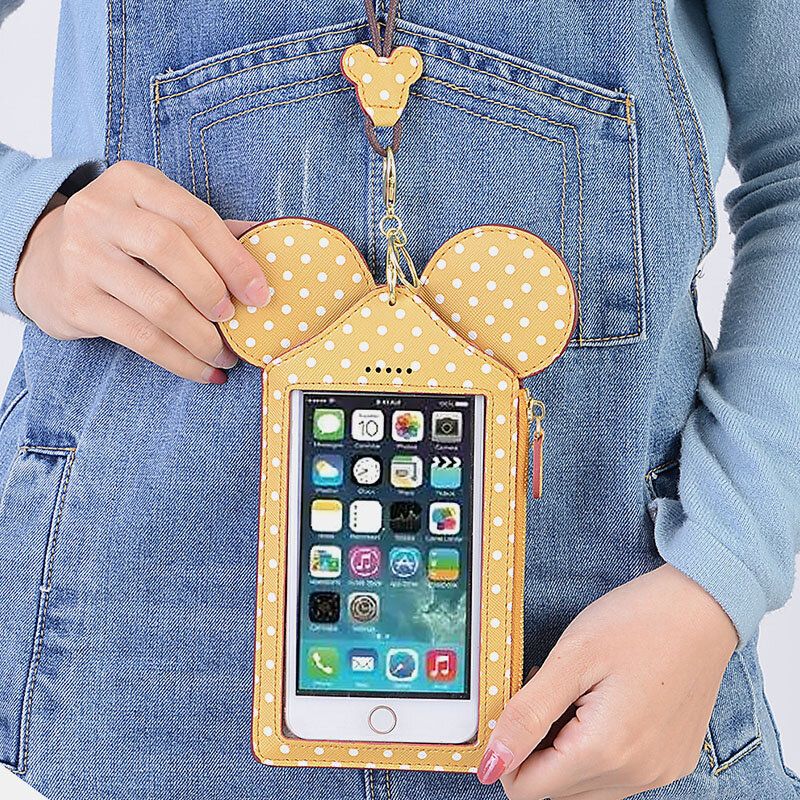 Écran Tactile Porte-cartes En Forme D'animal Mignon Sac De Téléphone De 6.3 Pouces Porte-monnaie