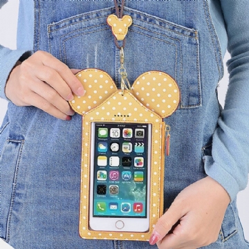 Écran Tactile Porte-cartes En Forme D'animal Mignon Sac De Téléphone De 6.3 Pouces Porte-monnaie