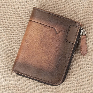 Ekphero Hommes Doux Cuir De Vachette Vertical Multi-cartes Slots Porte-cartes Porte-monnaie Portefeuille