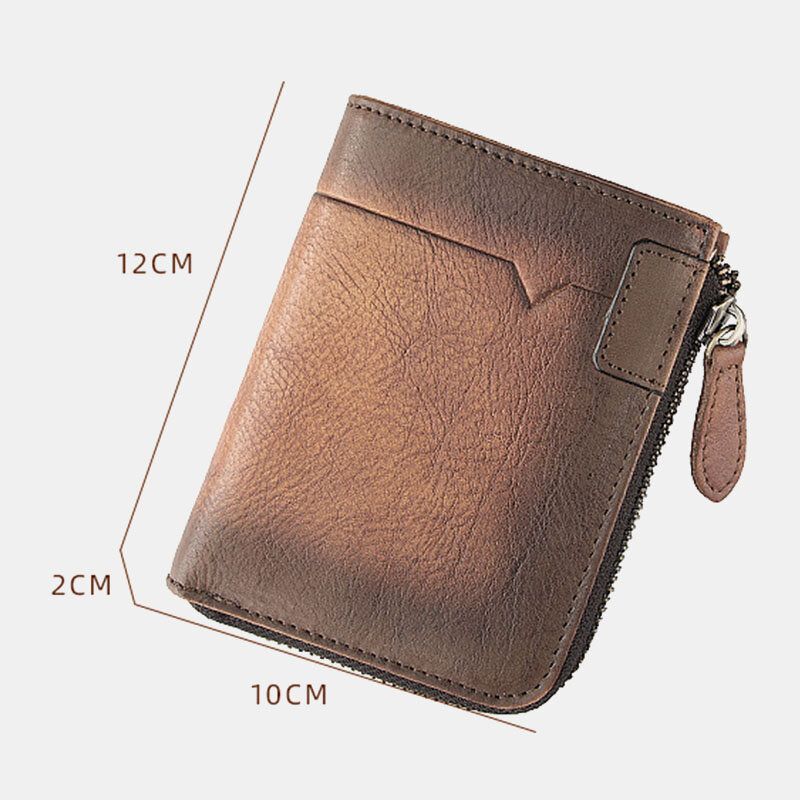 Ekphero Hommes Doux Cuir De Vachette Vertical Multi-cartes Slots Porte-cartes Porte-monnaie Portefeuille