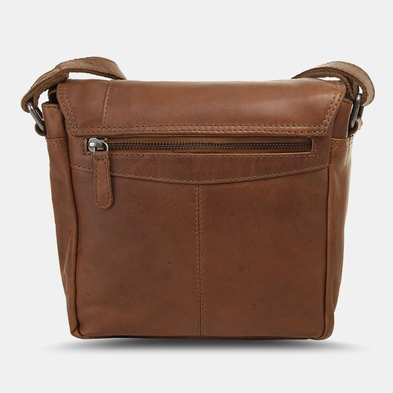 Ekphero Hommes Étanche Multicouche Fermeture Éclair Sac À Bandoulière Faux Cuir Doux Sac De Messager Antivol Sac À Bandoulière