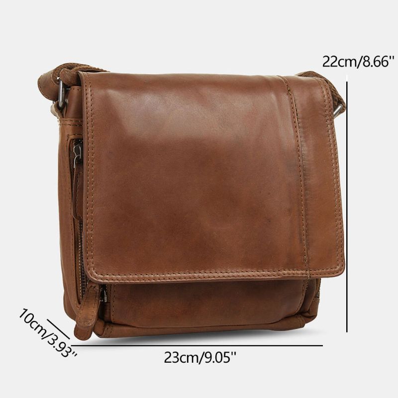 Ekphero Hommes Étanche Multicouche Fermeture Éclair Sac À Bandoulière Faux Cuir Doux Sac De Messager Antivol Sac À Bandoulière