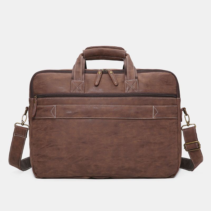 Ekphero Hommes Multifonction Multi-poches Professeur Sac Vintage Grande Capacité 15.6 Pouces Ordinateur Portable Sacs Porte-documents Bandoulière Sac À Bandoulière Sac À Main