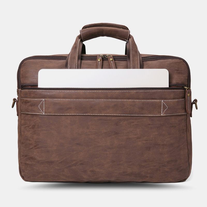 Ekphero Hommes Multifonction Multi-poches Professeur Sac Vintage Grande Capacité 15.6 Pouces Ordinateur Portable Sacs Porte-documents Bandoulière Sac À Bandoulière Sac À Main