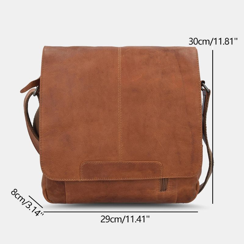 Ekphero Men Vintage Flap Design Sac À Bandoulière Grande Capacité Sac À Bandoulière