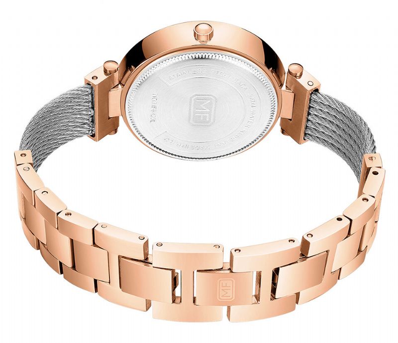 Élégant Strass Décoration Cadran 3atm Étanche Femmes Montre-bracelet Montre À Quartz