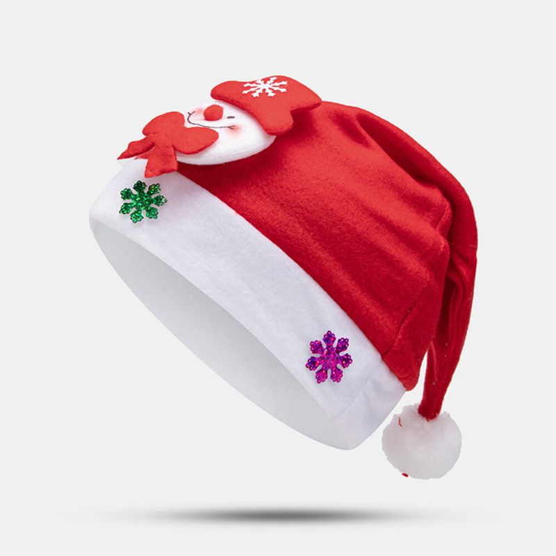 Enfant Adulte Festif Noël Habillé Chapeau De Père Noël Éclairage Led Dessin Animé Animal Figure Motif Bonnet Chapeau De Noël