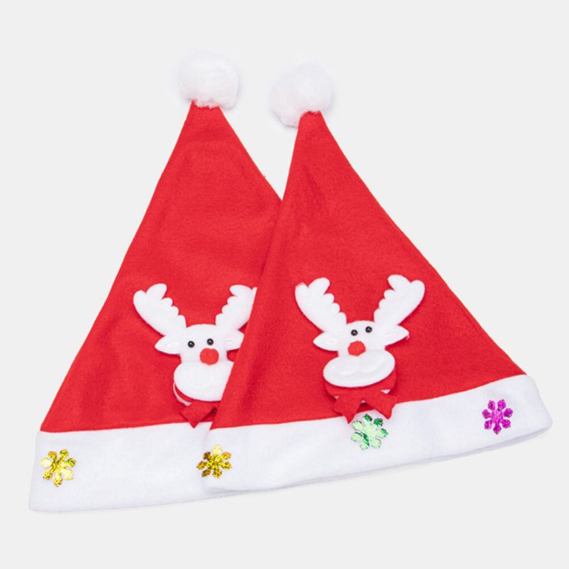 Enfant Adulte Festif Noël Habillé Chapeau De Père Noël Éclairage Led Dessin Animé Animal Figure Motif Bonnet Chapeau De Noël