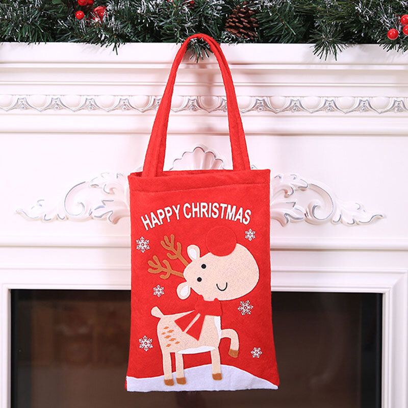 Enfant Mignon Festif Noël Père Noël Wapiti Motif Décoration Bonbons Snack Sac Sac À Main