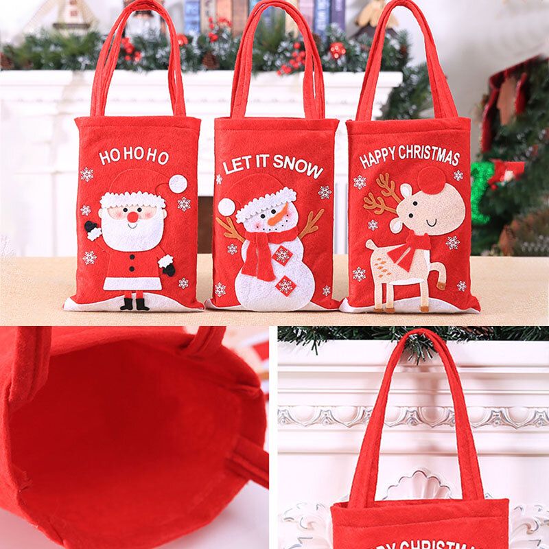 Enfant Mignon Festif Noël Père Noël Wapiti Motif Décoration Bonbons Snack Sac Sac À Main