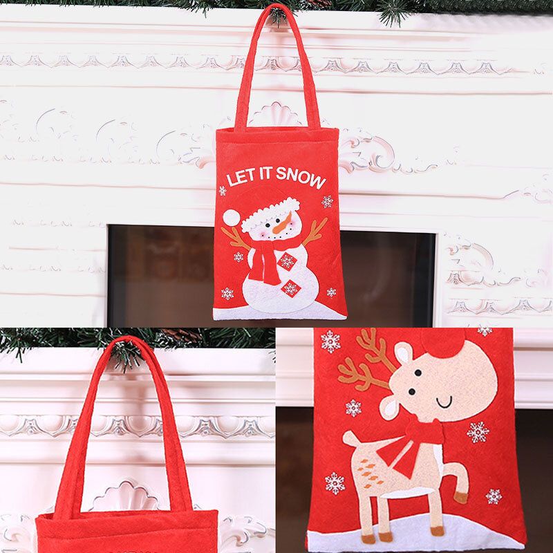 Enfant Mignon Festif Noël Père Noël Wapiti Motif Décoration Bonbons Snack Sac Sac À Main