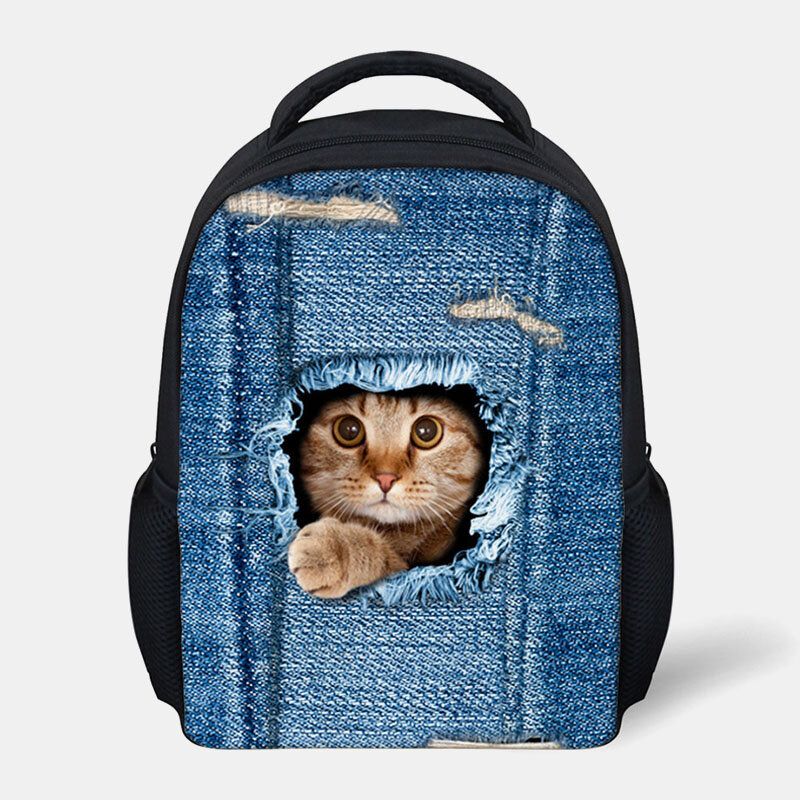 Enfant Unisexe 3d Animal Creative Cartoon Cute Cat Print Casual Outdoor Backpack Cartable